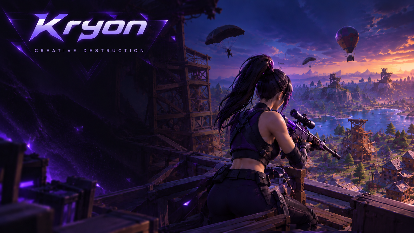 El mundo de Creative Destruction al atardecer
